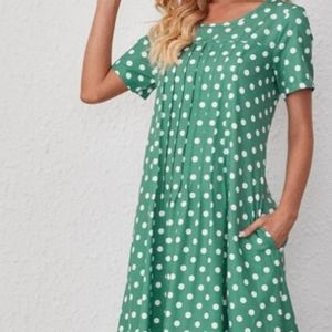 - Bohemian Polka Dot Pocket Dress